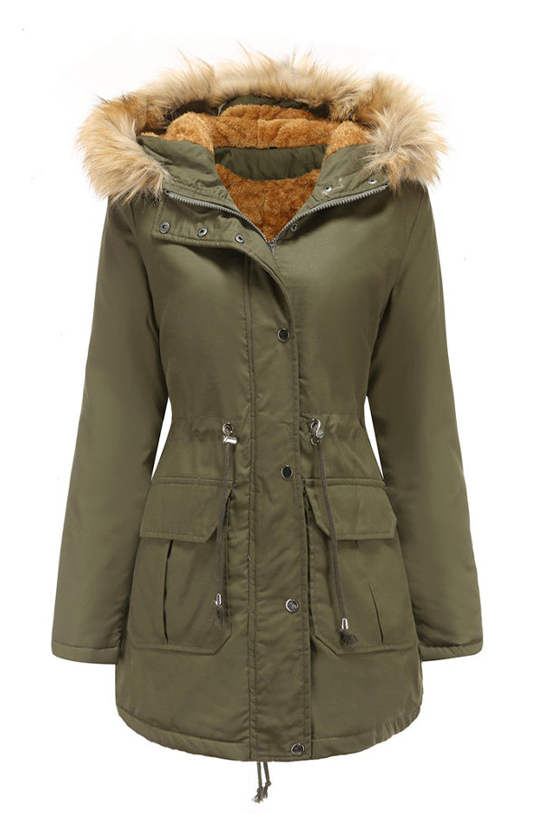  Large Hooded Cotton Velvet Coat -  - DYAVOR® 