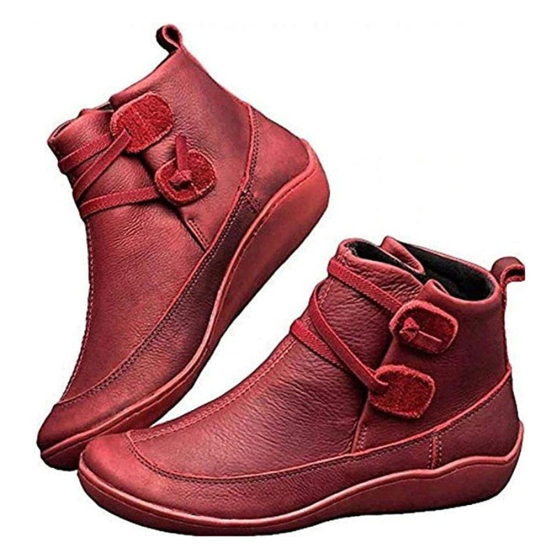  Groovywish Women Snow Ankle Boots Waterproof Leather Orthopedic Shoes -  - DYAVOR® 