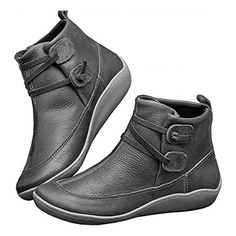  Groovywish Women Snow Ankle Boots Waterproof Leather Orthopedic Shoes -  - DYAVOR® 