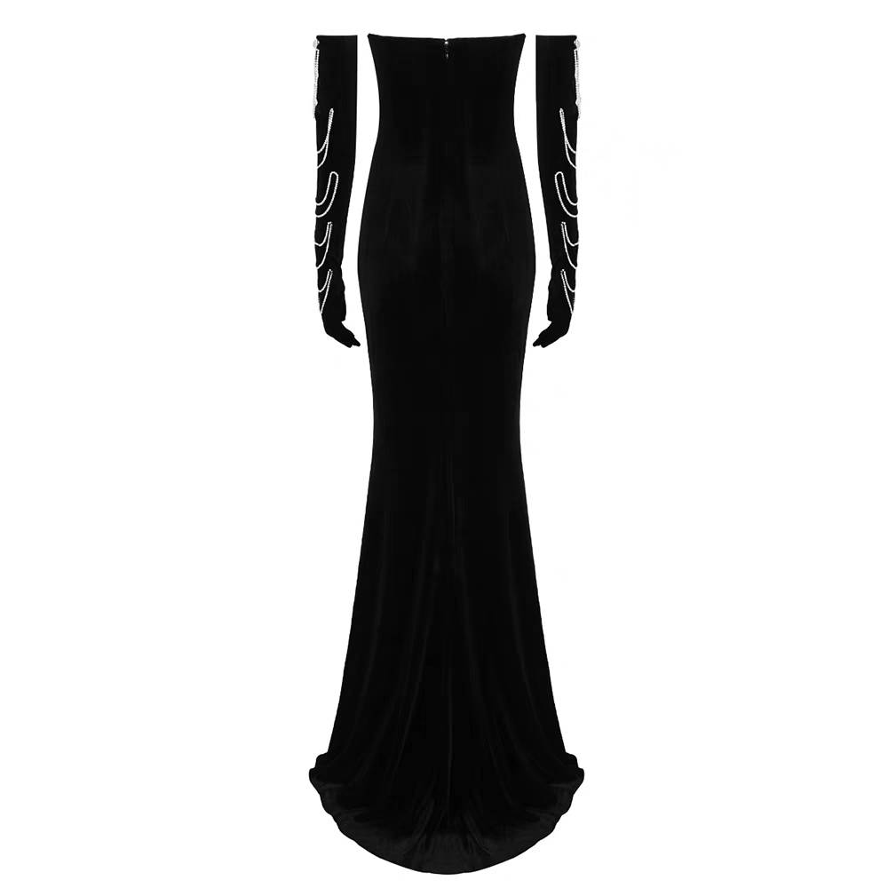  Luxury Crystal Velvet Dress - Ball Gowns - DYAVOR® 