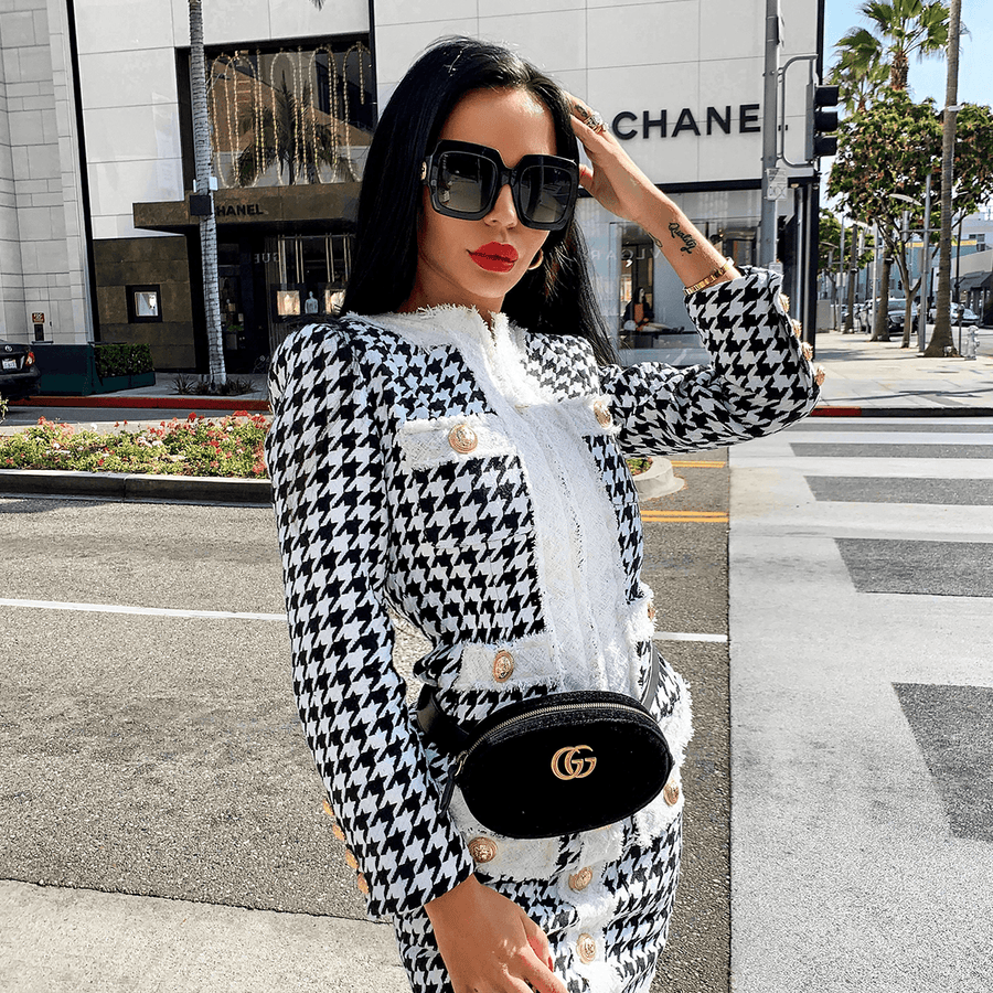  Houndstooth Two-piece Set -  - DYAVOR® 