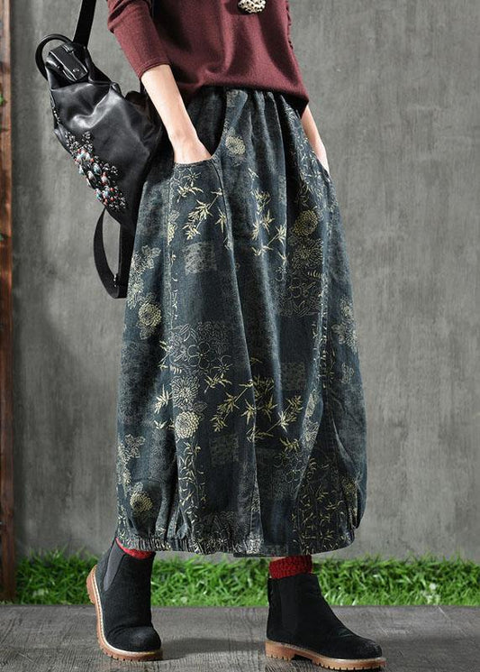  Beautiful Floral Elastic Waist Pockets Denim Skirts - Skirts - DYAVOR® 