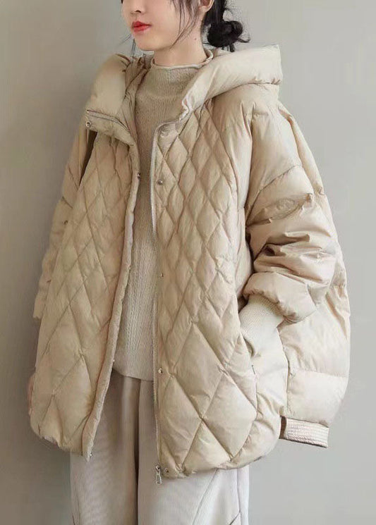  Beautiful Khaki Zip Up Casual Duck Down Winter down coat - Down Jackets - DYAVOR® 