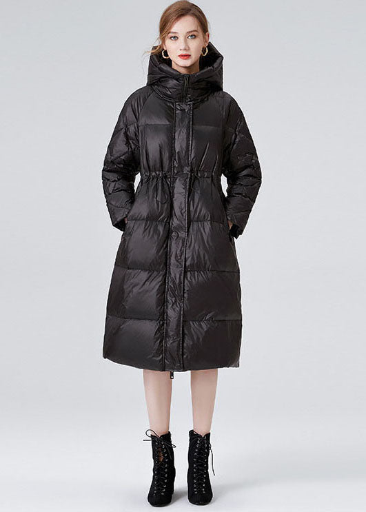  Black Duck Down Cinch Coats In Winter Hooded Drawstring Winter - Down Jackets - DYAVOR® 