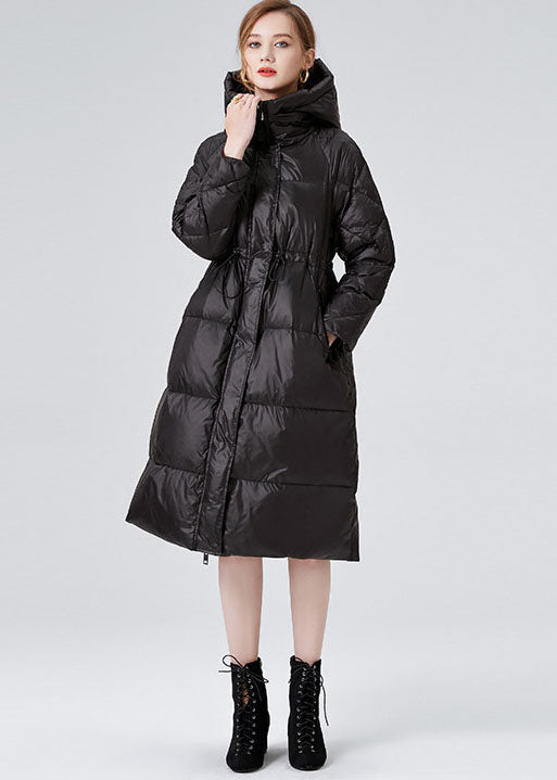  Black Duck Down Cinch Coats In Winter Hooded Drawstring Winter - Down Jackets - DYAVOR® 