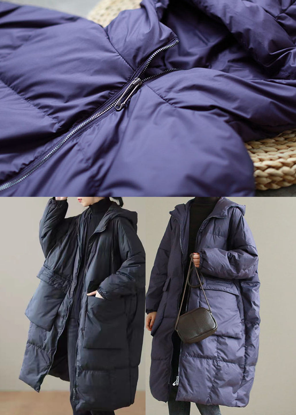  Black warm Duck Down Winter Coats Zip Up Winter - Down Jackets - DYAVOR® 