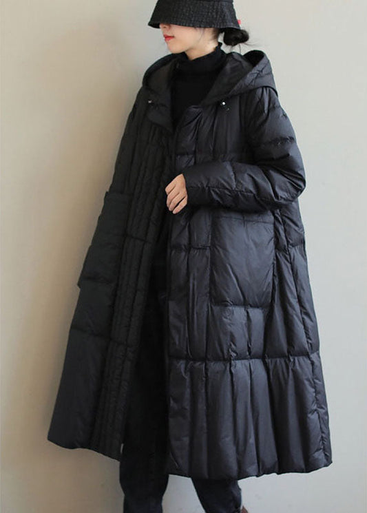  Boho Black fashion Loose Pockets Winter down coat - Down Jackets - DYAVOR® 