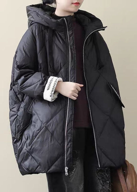  Boho Black Long Puffer Jackets Plus Size Winter Warm Cotton Blend Coats - Down Jackets - DYAVOR® 