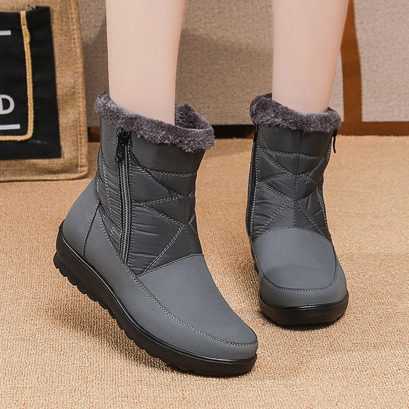  Groovywish Women Waterproof Fur Boots Zipper Thick Sole Orthopedic Shoes -  - DYAVOR® 