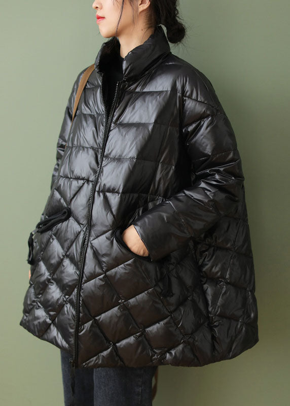  Boutique Chocolate zippered Pockets Loose Winter Down Coat - Down Jackets - DYAVOR® 