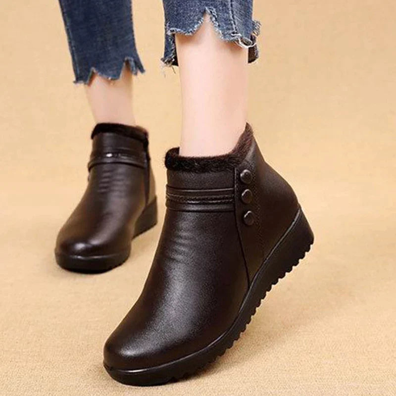  Groovywish Orthopedic Snow Boots Women Leather Ankle Shoes -  - DYAVOR® 