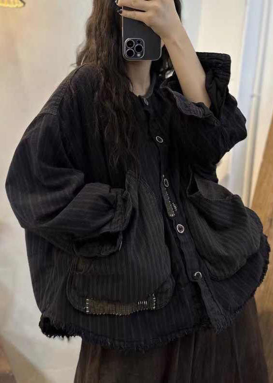  Casual Black Brown Plaid Oversized Patchwork Big Pockets Fine Cotton Filled Coat Winter - Down Jackets - DYAVOR® 