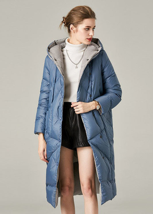  Casual Blue Hooded Pockets Duck Down Down Coat Winter - Down Jackets - DYAVOR® 