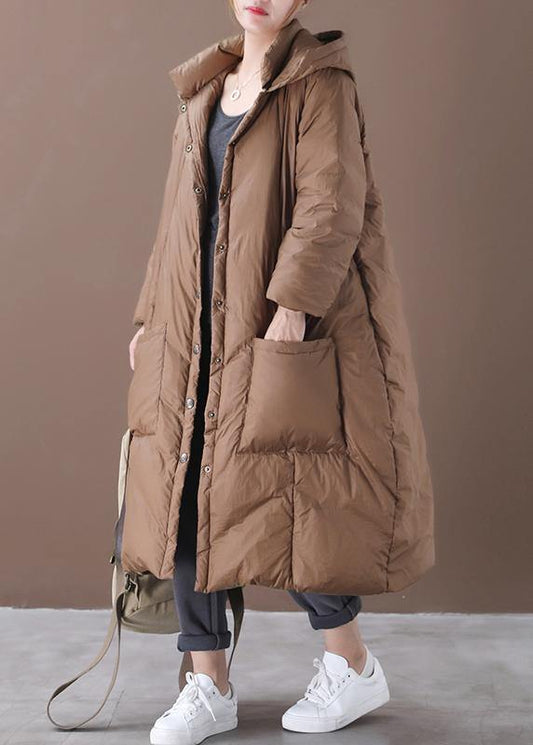  Casual chocolate goose Down coat plus size clothing snow jackets hooded Button Down quality coats -  - DYAVOR® 