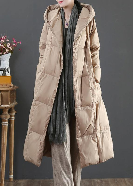  Casual gold down jacket woman oversize womens parka hooded pockets winter outwear -  - DYAVOR® 