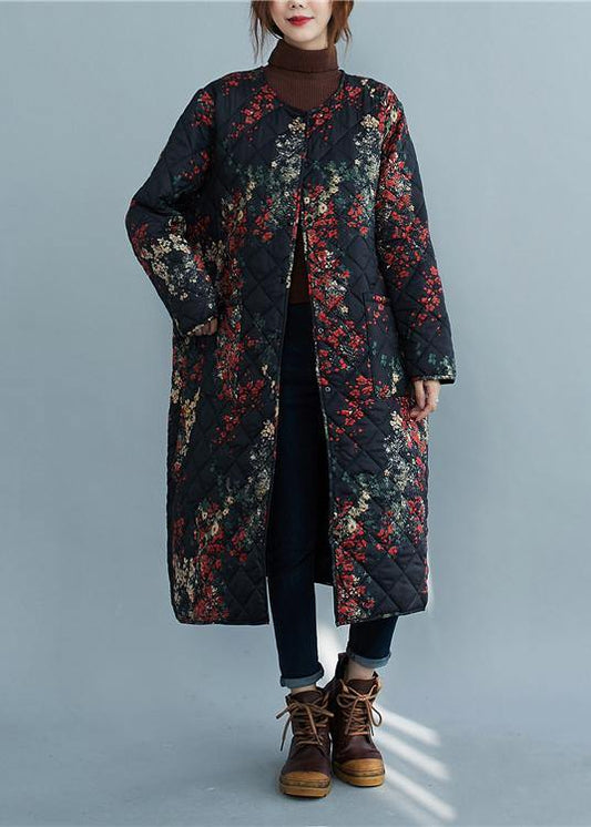  Casual plus size clothing winter coats floral pockets winter parkas -  - DYAVOR® 