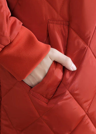  Casual red women parka trendy plus size stand collar Jackets & Coats Luxury ruffles coats -  - DYAVOR® 