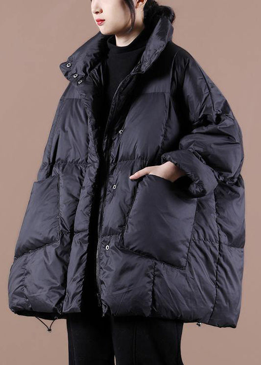  Casual plus size clothing womens parka Jackets black stand collar Large pockets down coat winter - Down Jackets - DYAVOR® 