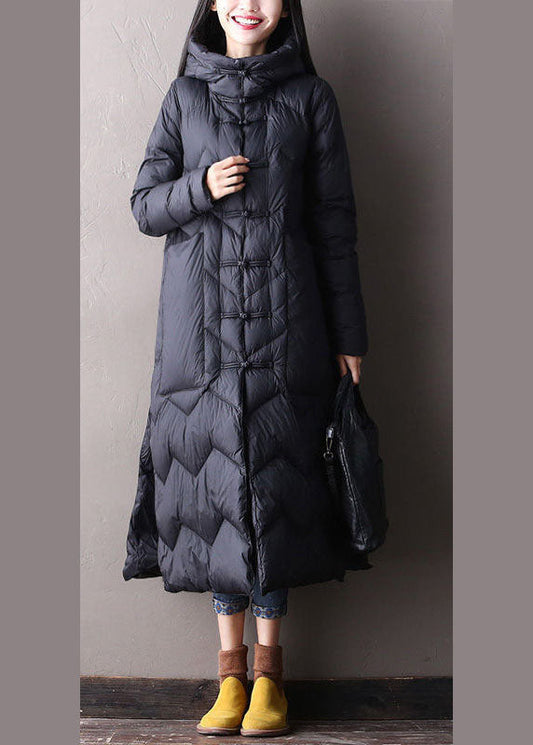  Chic Black hooded Pockets Oriental Duck Down Winter Warm Down Coat - Down Jackets - DYAVOR® 