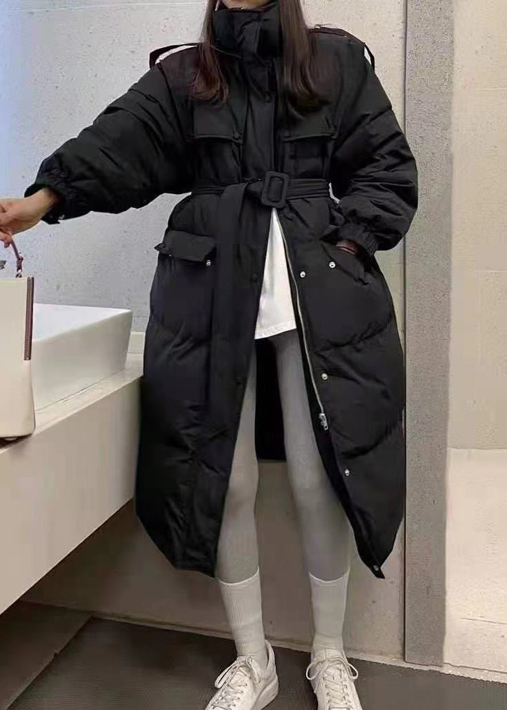  Chic Blue Stand Collar zippered Long Puffer Jacket Down Coat - Down Jackets - DYAVOR® 