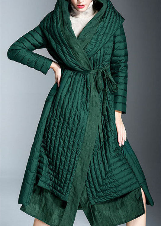  Chic Green Pockets Print Winter Duck Down coat - Down Jackets - DYAVOR® 