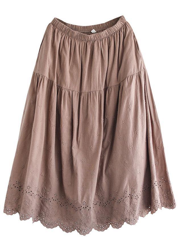  Chic Khaki Patchwork Hollow Out A Line Fall Skirts - Skirts - DYAVOR® 