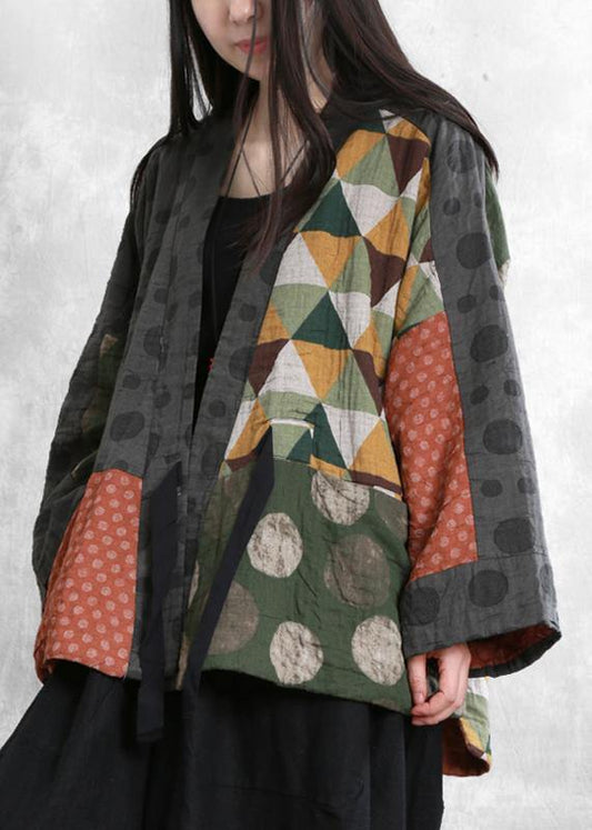  Chic floral fine crane coats Sleeve v neck trumpet sleeves fall jackets -  - DYAVOR® 
