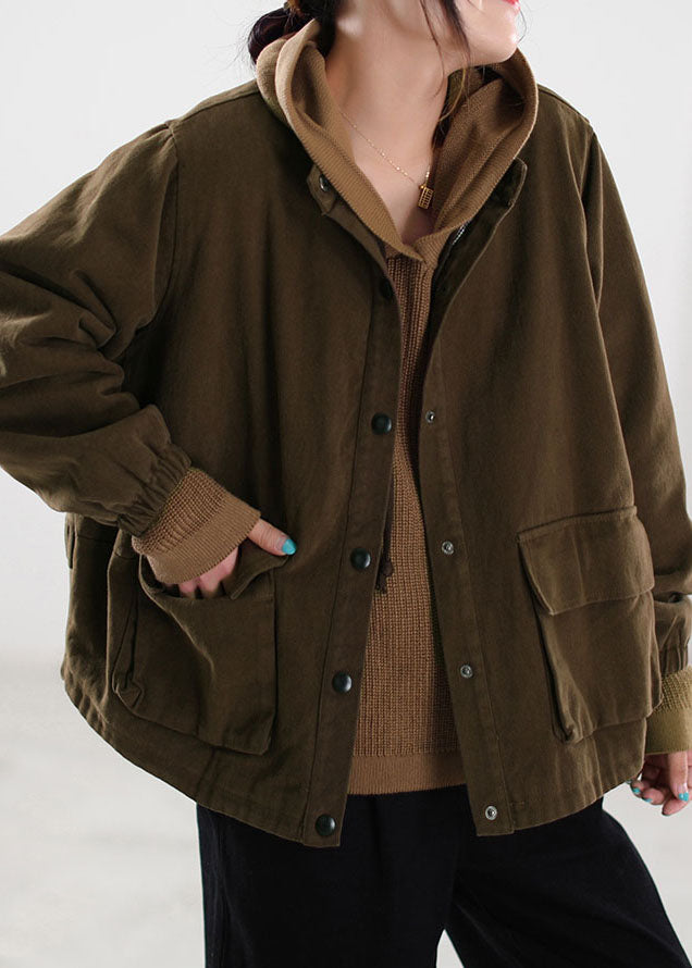  Classy Chocolate Ruffled Fine Cotton Filled Jackets Winter - Down Jackets - DYAVOR® 