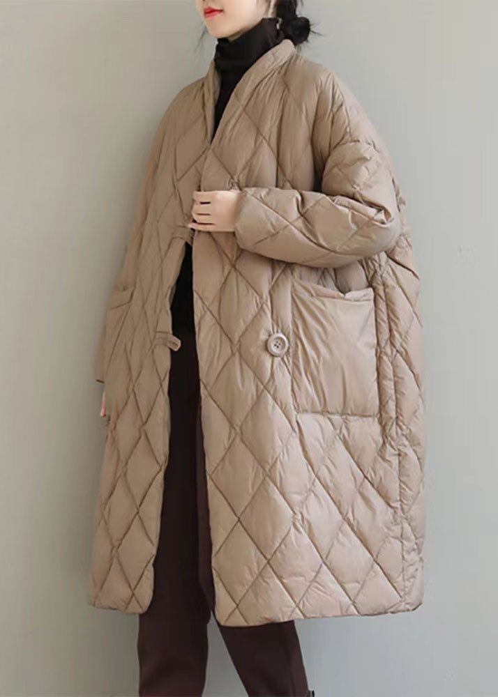  Classy Red Stand Collar Solid Big Pockets Fine Cotton Filled Puffers Jackets Winter - Down Jackets - DYAVOR® 