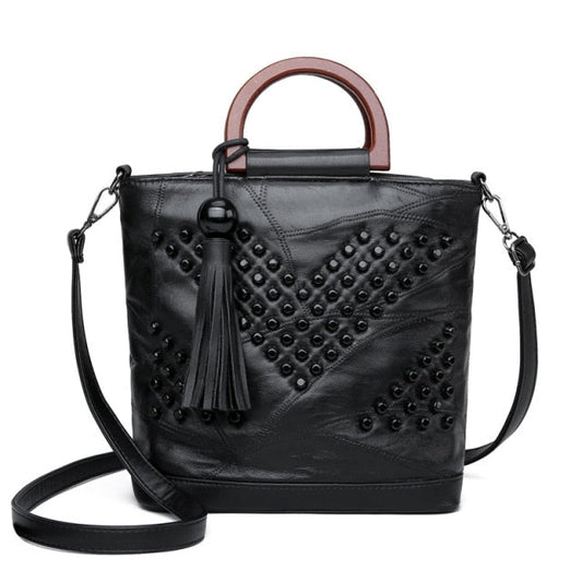  Crossbody Sheepskin Leather Tote Hands & Shoulder Bags - Hand Bag - DYAVOR® 