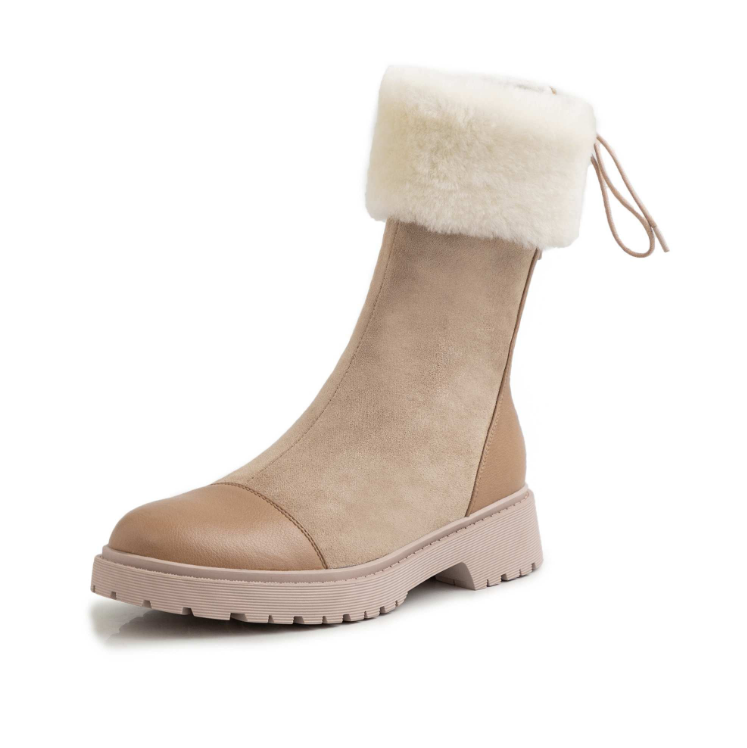  Cuper Women's Round Toe Snow Black Boots - Boots - DYAVOR® 