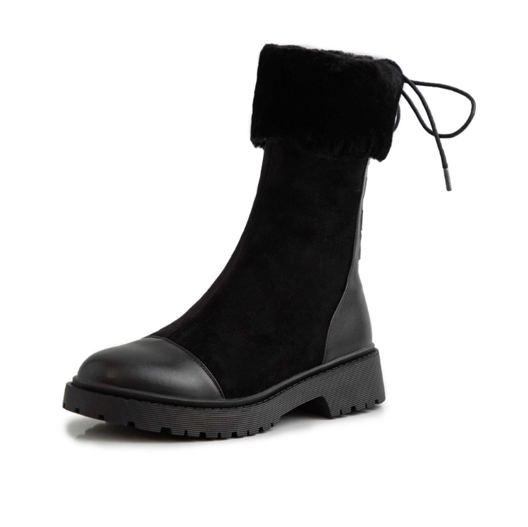  Cuper Women's Round Toe Snow Black Boots - Boots - DYAVOR® 