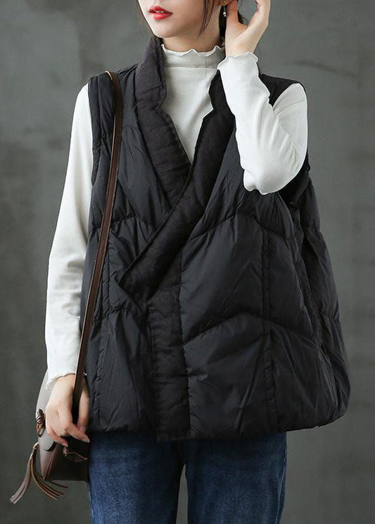  DIY Black fashion Warm Winter Puffer Vest - vests - DYAVOR® 