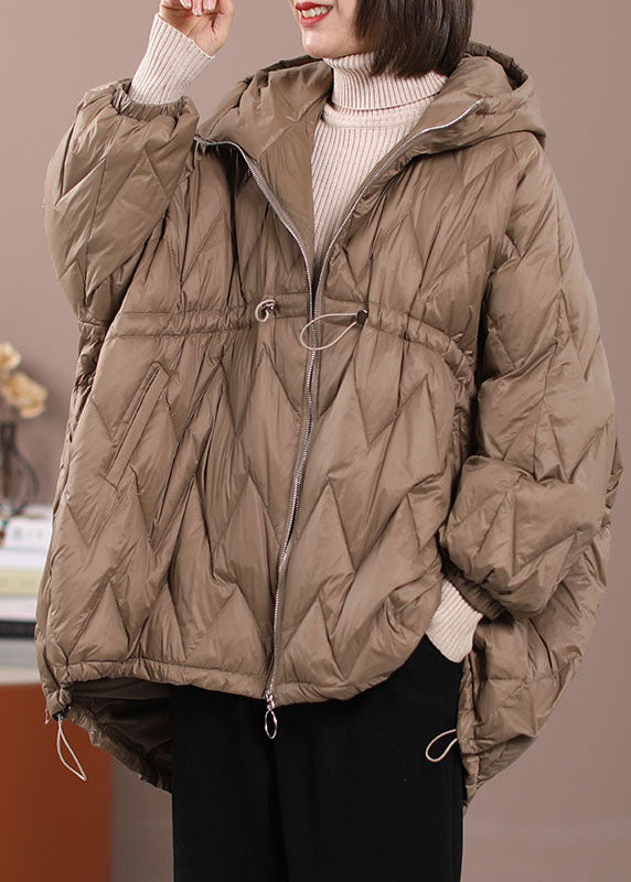  DIY Khaki Cinched Pockets Duck Down Winter down coat - Down Jackets - DYAVOR® 