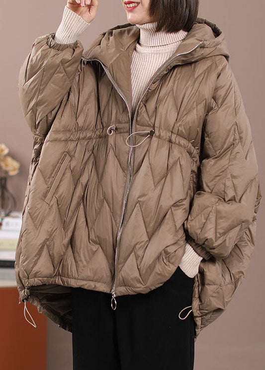  DIY Khaki Cinched Pockets Duck Down Winter down coat - Down Jackets - DYAVOR® 