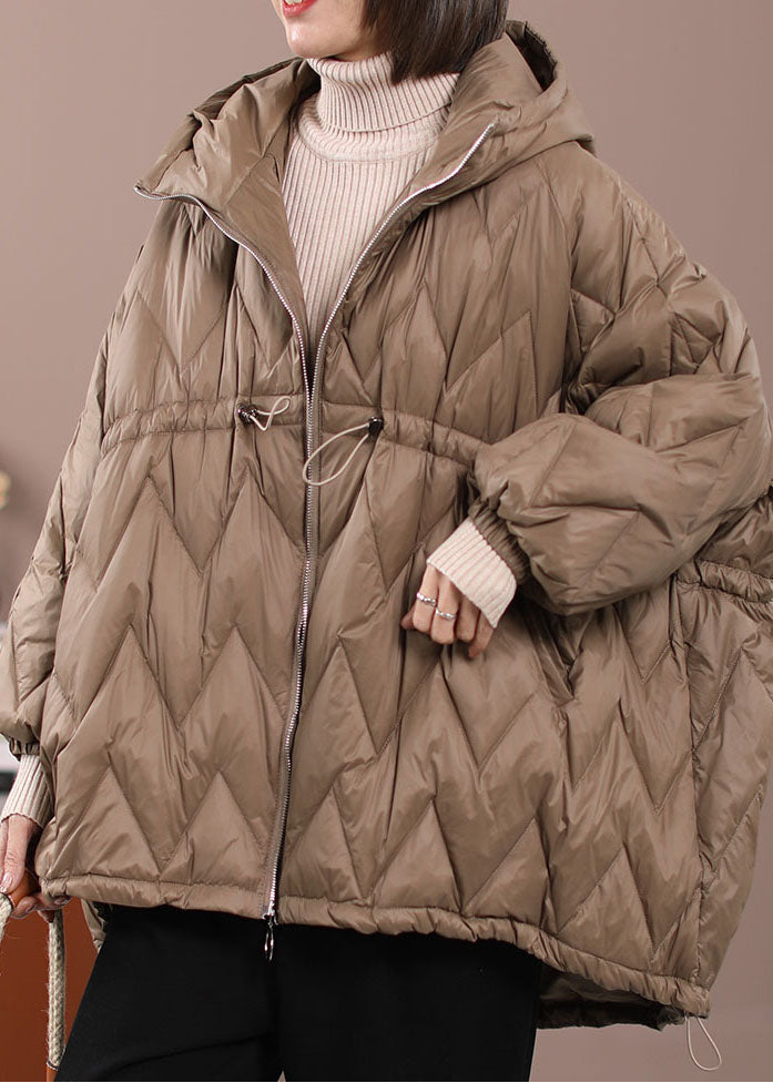  DIY Khaki Cinched Pockets Duck Down Winter down coat - Down Jackets - DYAVOR® 