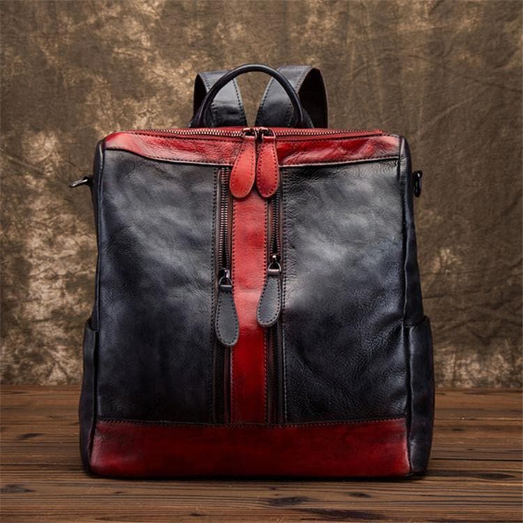  Elegant Surroundings Casual Travel yellow Color Matching Leather Backpack -  - DYAVOR® 