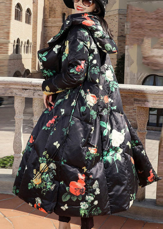  Fashion Elegant Print Oriental Winter Long Puffer Jackets Duck Down Coat - Down Jackets - DYAVOR® 