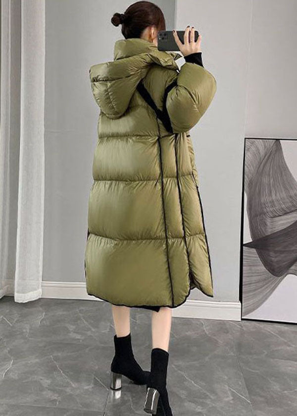  Fashion Army Green Hooded Zippered Patchwork Duck Down Canada Goose Coats Winter - Down Jackets - DYAVOR® 