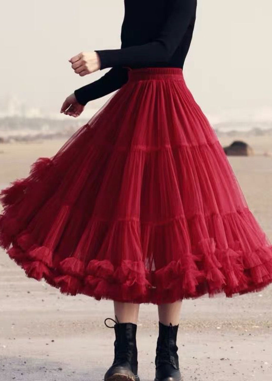  Fashion Blue Patchwork Circle Cute pleated dress Fall Skirt - Skirts - DYAVOR® 