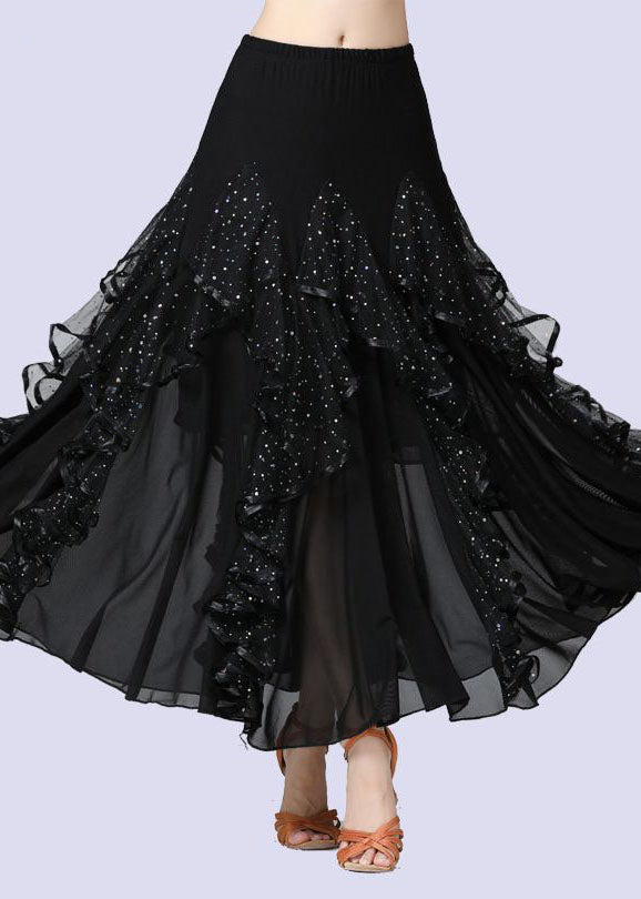  Fashion Purple Wrinkled Tulle Patchwork Sequins Cotton Skirts Summer - Skirts - DYAVOR® 