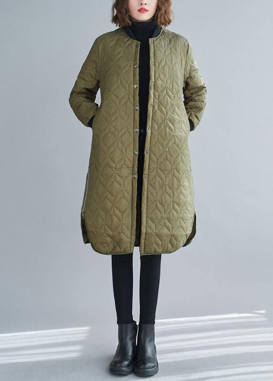  Fine army green winter coats trendy plus size snow o neck zippered overcoat -  - DYAVOR® 