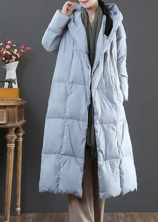  Fine plus size winter jacket coats blue hooded pockets warm coat -  - DYAVOR® 