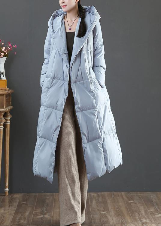  Fine plus size winter jacket coats blue hooded pockets warm coat -  - DYAVOR® 