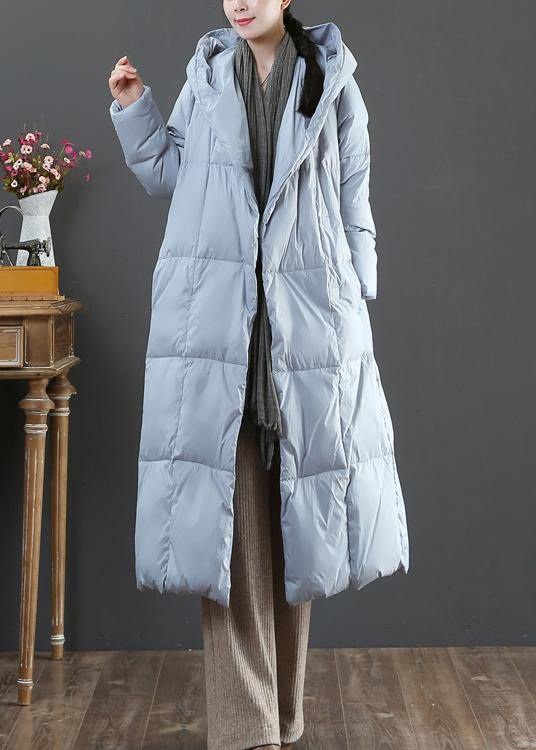  Fine plus size winter jacket coats blue hooded pockets warm coat -  - DYAVOR® 