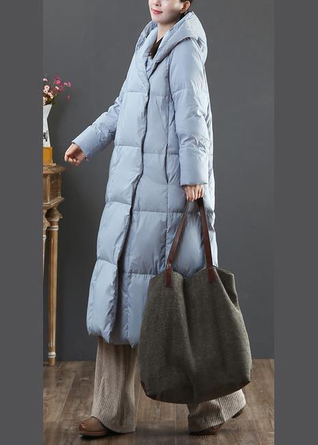  Fine plus size winter jacket coats blue hooded pockets warm coat -  - DYAVOR® 