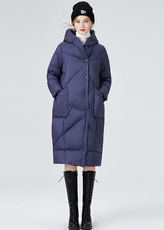  Fitted Blue Hooded Pockets Thick Duck Down Canada Goose Jacket Winter - Down Jackets - DYAVOR® 