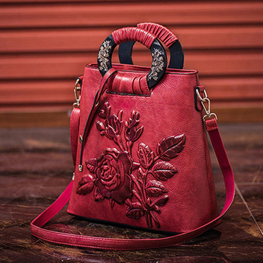  Floral Print Ring Handle Shoulder Bag - Hand Bag - DYAVOR® 