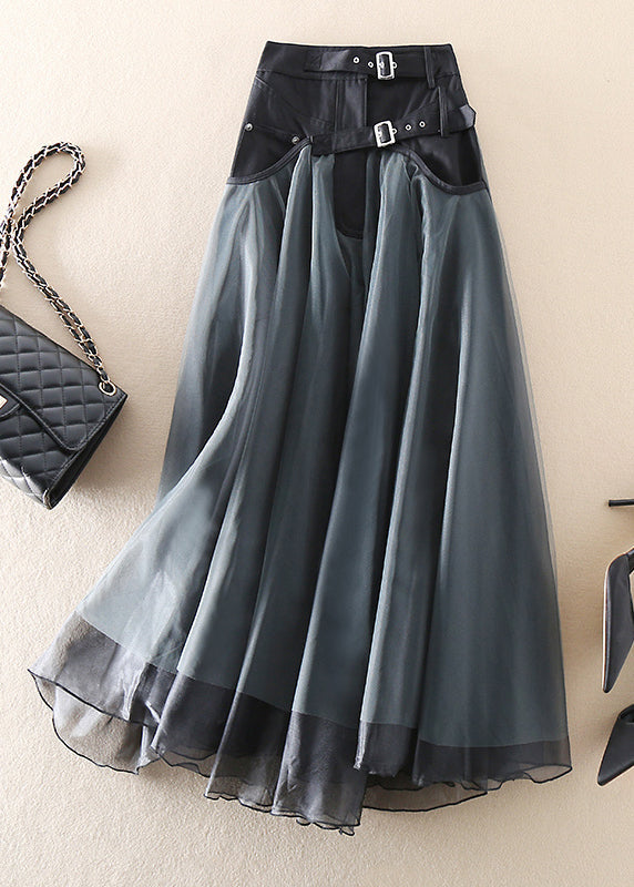  French Grey fashion Patchwork Tulle Skirts Spring - Skirts - DYAVOR® 