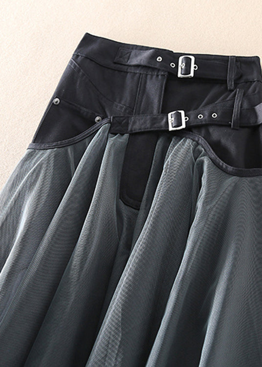  French Grey fashion Patchwork Tulle Skirts Spring - Skirts - DYAVOR® 